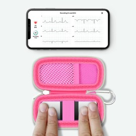 Heart Monitor Case Compatible with AliveCor Kardia Mobile ECG/for KardiaMobile 6L for Apple and Android Device - Rose Red