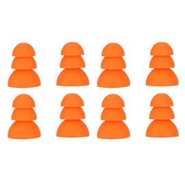 Triple Flange Ear Tips, 8 Pairs Noise Cancelling Triple Flange Eartips Eargels Earpads Ear Tips Gels Bud for Se846 Se535 Se215 and Inner Hole 2.0 to 3.5mm Earbud Orange