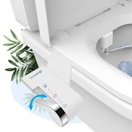 HOPOPRO Bidet Attachment for Toilet, Non-Electric Bidet Ultra-Slim Dual Nozzle (Feminine/Rear Wash), Cold Water Bidets Sprayer for Existing Toilets with Adjustable Pressure Control 1-Min Install