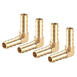 TA-VIGOR 4Pcs 10mm Barb Brass 90 Degree Elbow Pipe Connector Coupler Tubing Hose Fitting for Air Water Oil