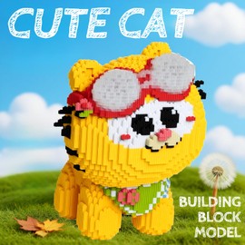 APENGBAOL Animal Ginger Cat Micro Building Blocks Set 3D Cute Cat Mini Blocks for Adults Boys and Girls(8000 Pieces)