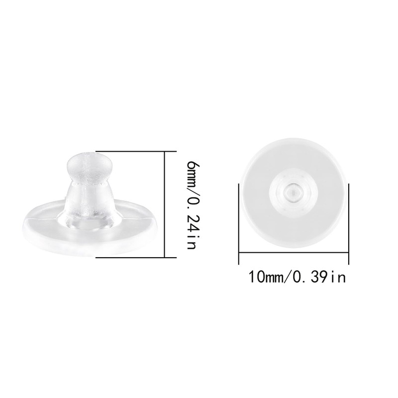 Earring Backs Rubber, 200pcs Soft Clear Silicone Earring Backs for