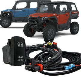 10ft. Pulse Power Bus Bar Plug & Play Wire Harness with On/Off Rocker Switch for Rear Lights Compatible with Polaris Xpedition XP ADV Ultimate Northstar Premium