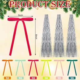 XunYee 36 Pcs Velvet Bows for Christmas Tree Christmas Velvet Bows for Tree with Tinsel Ornaments Vintage Neutral Xmas Decor for Xmas Wrapping Packaging Crafts Door Garland