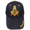 Freemason Embroidered Black Adjustable Hat Mason Masonic Lodge Baseball Cap
