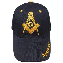 Freemason Embroidered Black Adjustable Hat Mason Masonic Lodge Baseball Cap