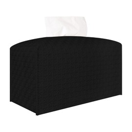 Ulife Mall Cosmetic Tissue Box, 24 x 18 x 13 cm, PU Leather Tissue Box, Thickened Decorative Tissue Box for Kitchen, Bathroom, Black