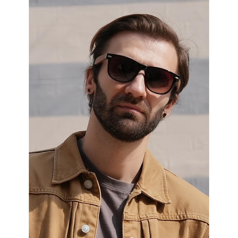 Greentreen Mens Women’s Polarized Sunglasses with Wooden Arms UV Protection