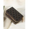Women's Summer Retro Heart Print Double Zipper Around Coin Purse,