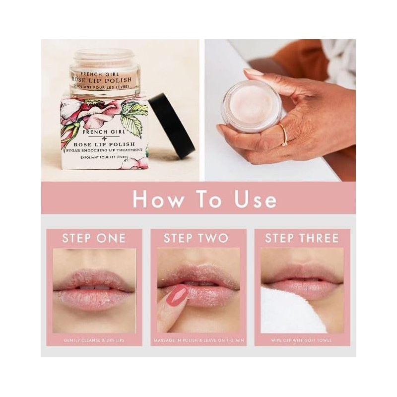 French Girl Rose Lip Scrub - Organic Sugar Scrub For