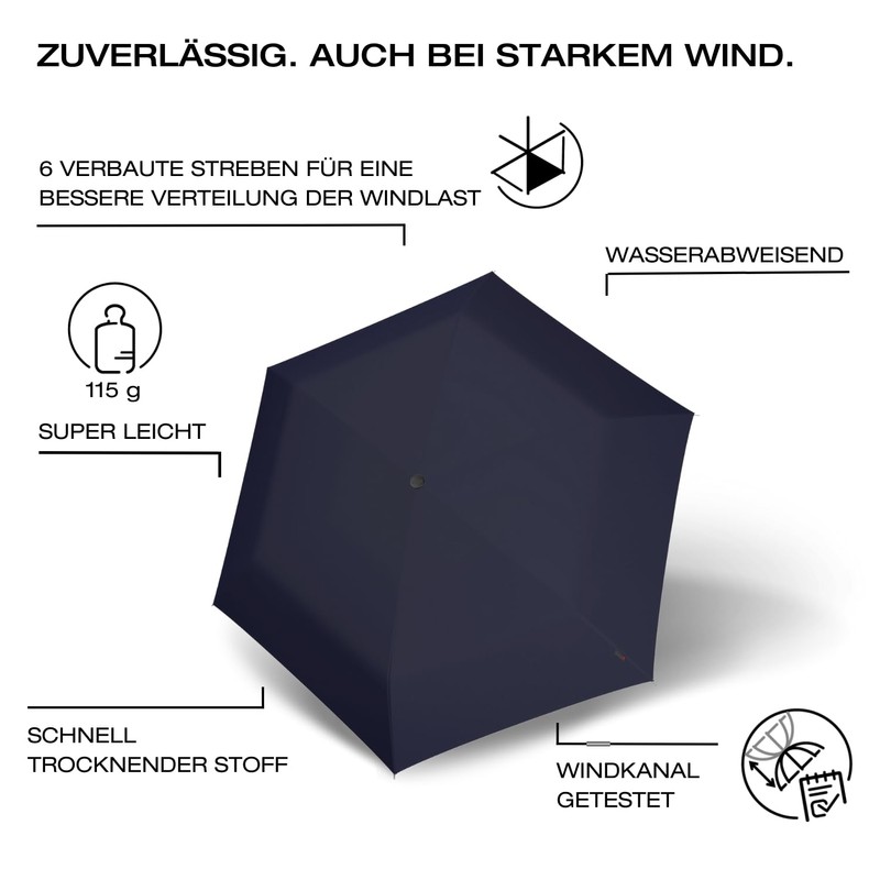 Knirps Ultra I.030 Slim Manual Pocket Umbrella - Lightest 115