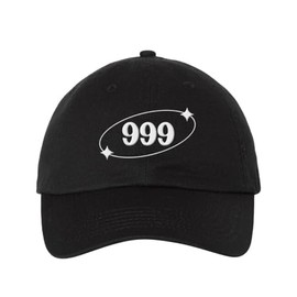 TeesAndTankYou 999 Angel Number Embroidered Baseball Cap Adjustable Cotton Dad Hat Black