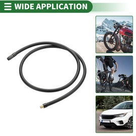Motoforti Universal Tire Inflator Extension Tube Air Pump Extend Hose Adapter Tire Valve 39.37inch M8x0.8 10mm OD Durable Rubber Black Connector