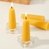 AGLARY 4-Pack 4.4"x1.4" Handmade Pure Beeswax Stubby Taper Candles, Yellow