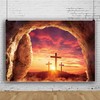 Leyiyi 8x6ft Empty Tomb Backdrop Shroud Cross Crucifixion Stone Hole