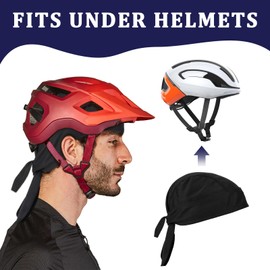 JJUNW 2Pcs Durags for Men, Bandanas for Men, Cooling Helmet Liners Sweat Wicking Beanie Caps, Renaissance Hat, Breathable Cooling Cooling Motorcycle Head Wraps for Men and Women(Black, Gray)