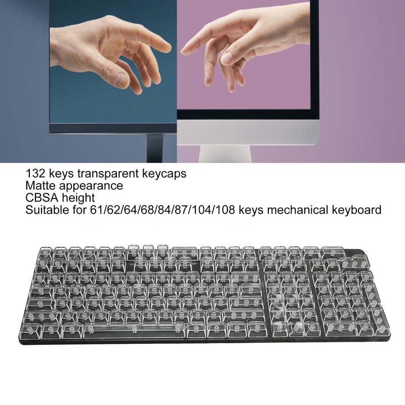 Keycap Set 132 Keys High Transparent PC CBSA Heigh Matte