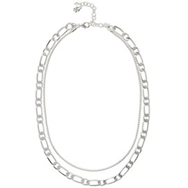 Lucky Brand Chunky Chain Layer Necklace, Silver, One Size