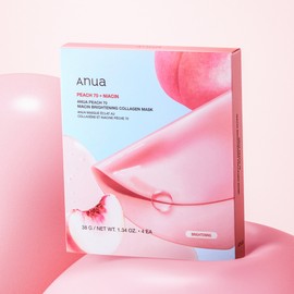 Anua Peach 70 Niacin Brightening Collagen Mask 4 sheets / 아누아 복숭아 70 나이아신 브라이트닝 콜라겐 마스크 4매