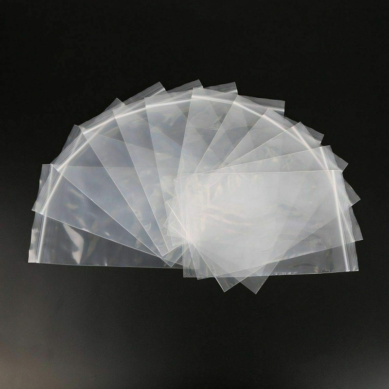 100x Zip Lock Plain Grip Seal Bags Polythene Plastic Craft