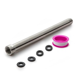 OFFO Shower Head Extension Arm, Brushed Nickel 10 in Shower Arm Extension Shower Head Extender Made of 304 Stainless Steel Shower Pipe Extension