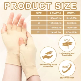 Yearntown 3 Pairs Elderly Skin Thin Protector Gloves Tone Fingerless Gloves Bruise Abrasion Protective to Cover Bruising(M,Skin Tone)