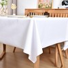 Amonsa White Rectangle Tablecloth 60 x 120 inch Washable Oblong