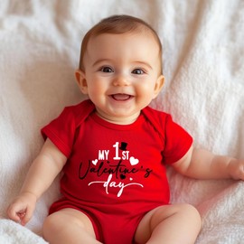 cheerilulu My 1st Valentine Day Newborn Baby Boys Bodysuits Girls Unisex Cute Funny Infant Romper 0-6 months