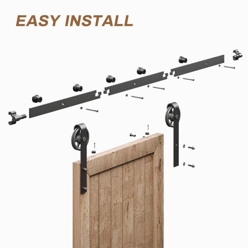 AONAYIOA 84"/7FT Sliding Barn Door Hardware Track Kit for Single
