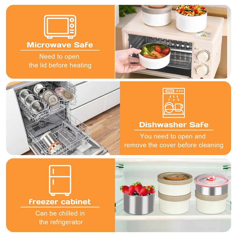 Thermo for Hot Food 3-Layer Termos Para Comida Caliente 67oz