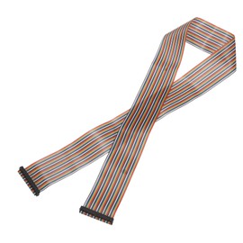 MECCANIXITY IDC Rainbow Wire Flat Ribbon Cable 2.54mm Pitch 50 Pin Connection Line FC Dual Female Black Connector for DIY Experiment 3.3 Ft Length 1 Pcs