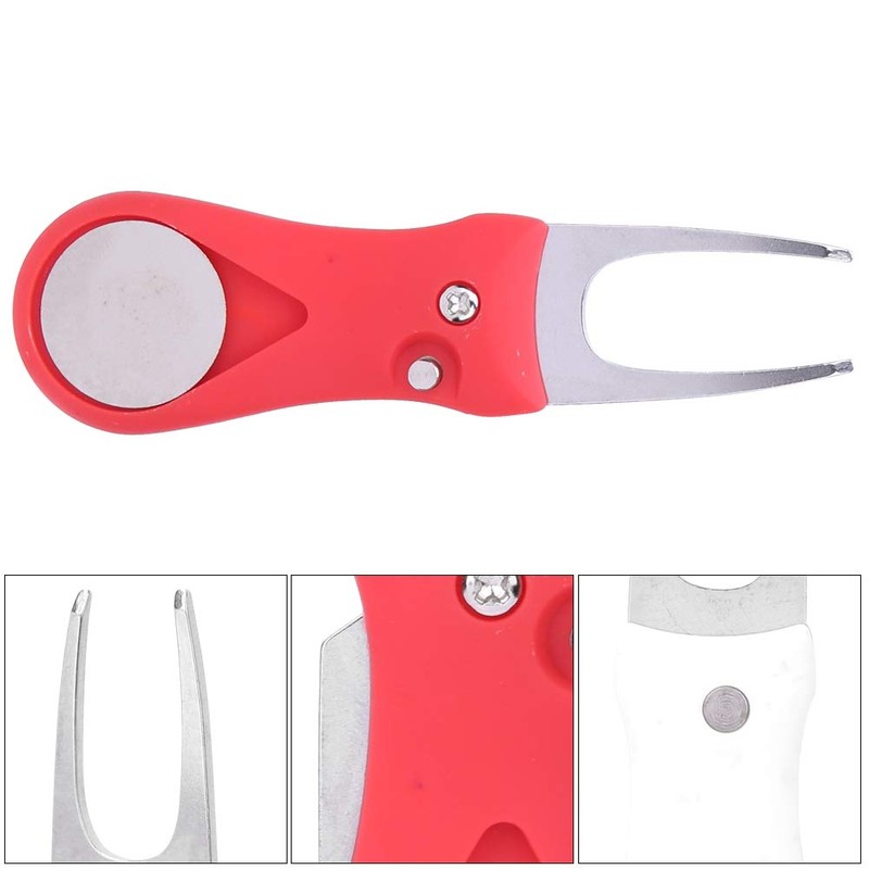 All Metal Foldable Golf Divot Tool with Pop-up Button &