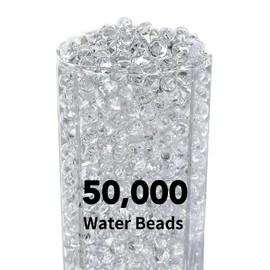 VESDORAIX 50,000 Clear Water Gel Beads for Vase Filler, Wedding Centerpieces, Christmas Decoration, Floating Candles, Floral Decorations, Planting, DIY