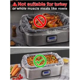 SMARTAKE Electric Roaster Liners, 20 Count Disposable Roaster Liners, Fits 16, 18, 22 Quart Roasters, Roaster Pan Oven Liners Plastic Cooking Bags for Instant Cleanup, 18 x 34 Inch