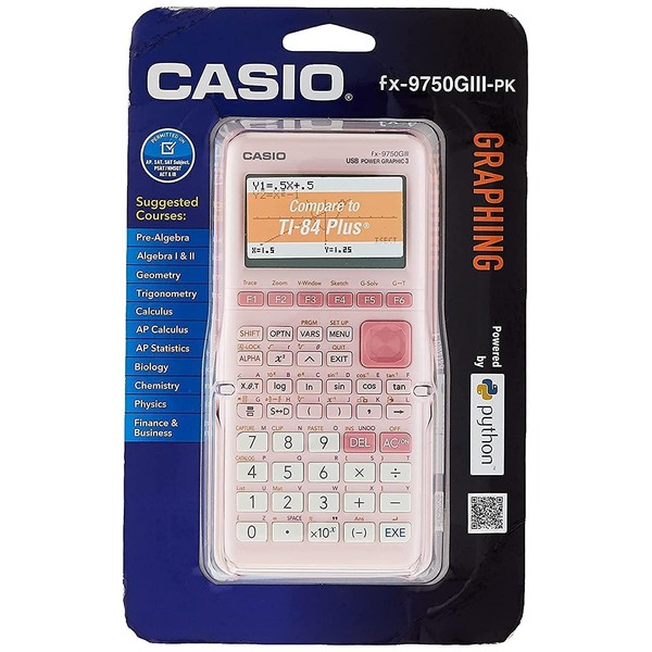 Casio fx-9750GIII Pink Graphing Calculator (fx-9750GIII-PK)
