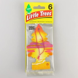 リトルツリー エアフレッシュナー お得な6枚組 サンセット ビーチ（ Little Trees Air Fresheners 6pac Sunset Beach ) 芳香剤 車 部屋 吊り下げ エアーフレッシュナー カーフレッシュナー