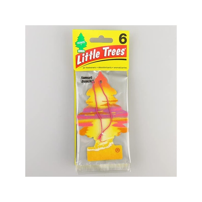 リトルツリー エアフレッシュナー お得な6枚組 サンセット ビーチ（ Little Trees Air Fresheners 6pac