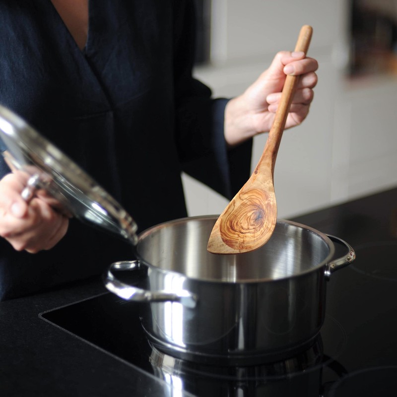 HOFMEISTER Olive Wood Cooking Spoon (2 x Sharpener Cooking Spoons