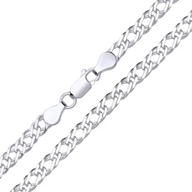 Old English Jewellers 925 Sterling Silver 4.5mm Double Curb Rombo Chain Necklace 16 18 20 22 24 inch - Finest Italian Silver 925 (16)