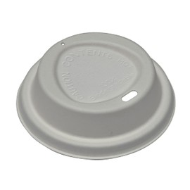 GoCoPack Pack of 100 - Eco-Friendly - 100% Biodegradable - Bagasse - White Coffee Cup Sip Lids - to Fit Standard 8oz or 12oz-16oz Paper Coffee Cups (Large to Fit Standard 12oz-16oz Cups)