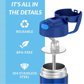 4PCS Metal Straw for THERMOS FUNTAINER Kids 12OZ, Reusable Stainless Steel Replacement Straws with 2PCS Cleaning Brushes Compatible with THERMOS FUNTAINER 12 OZ Stainless Steel Kids Straw Bottle