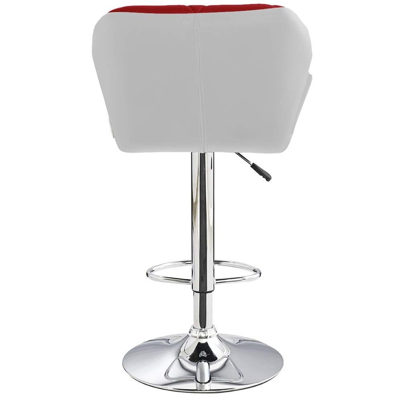 Modern Home Spyder Contemporary Adjustable Height Barstool/Bar Chair (White/Red)