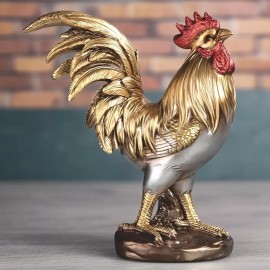 7.5"H Color Gold/Silver Rooster Figurine Ornament Home Decor Unique Gift