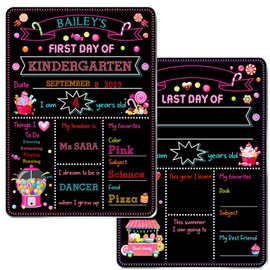 First and Last Day of School Board Candyland Back to School Board Double Sided 1st Day of School Chalkboard Reusable School Board for First Day of School Kid Preschool Kindergarten Helloween Decor
