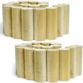 Wood Garden Edging for Indoor & Outdoor Use – Thick Round Log Border, Ideal for Flower Beds, Lawn Paths & Home Landscaping,5.9in Tall (2 Pack)