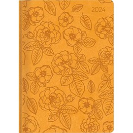 Ladytimer Grande Deluxe Honey 2024 Pocket Calendar A5 (15 x 21 cm) Tucson Cover with Embossed Motif Weekly 128 Pages Alpha Edition