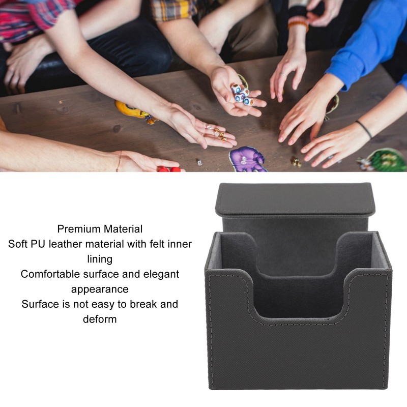 Card Deck Box Magnetic Flap Lid Large Capacity PU Leather