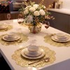 FAVE Gold Round Placemats Set of 6, Washable Place Mats