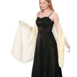 Women's Chiffon Summer Scarf Women's Festive Stole for Evening Dress or Wedding Dress Wedding Scarves & Scarves for Women Fashionable Scarf Stole Neckerchief, beige