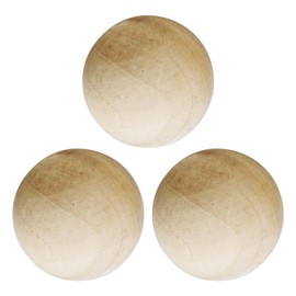 AUXBC 3PCS 3 Inch Wooden Balls, 75MM Large Round Wooden Balls, Unfinished Natural Wood Ball DIY Decorative Balls for Arts and Crafts